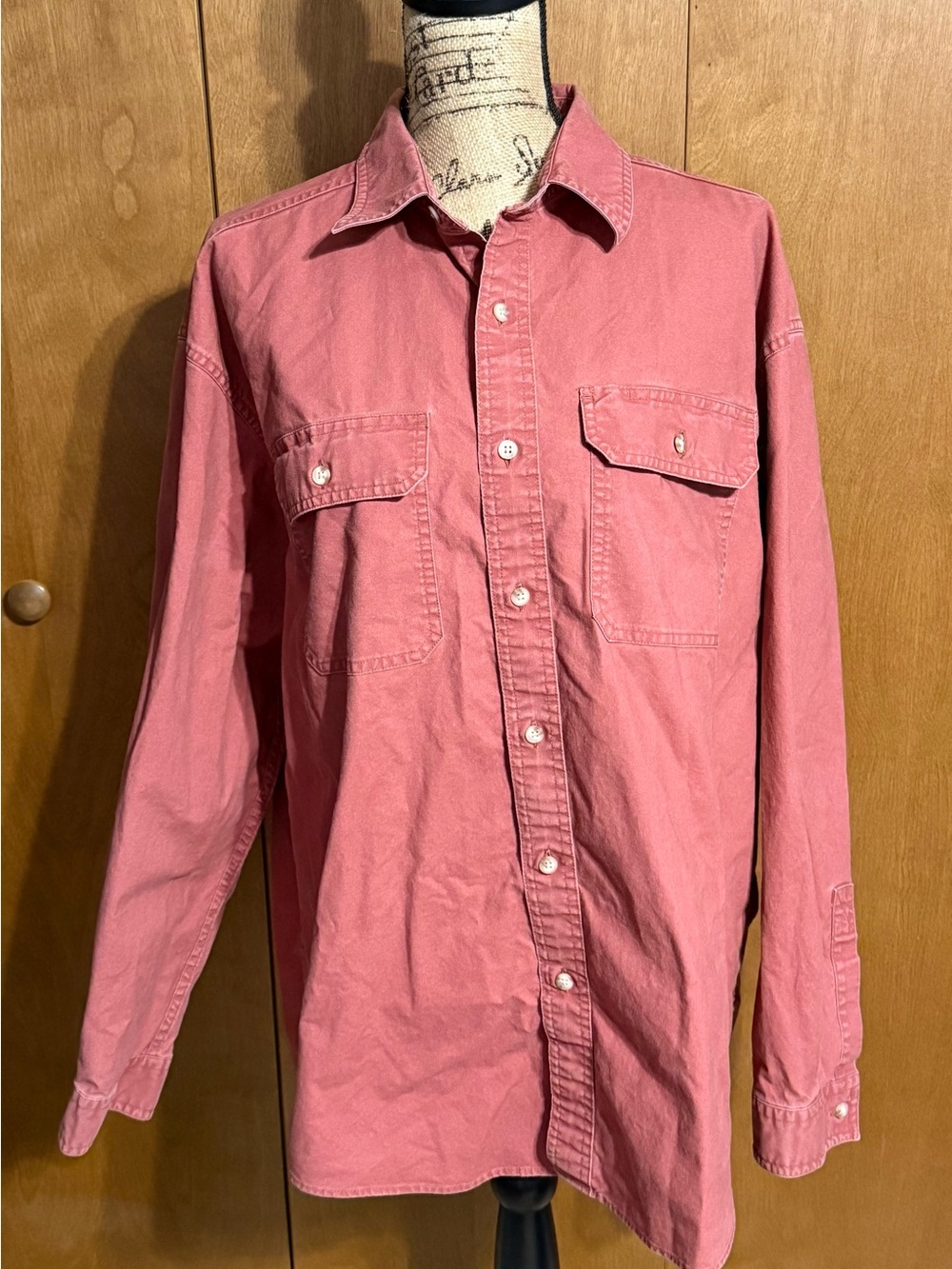 L.L. Bean Men's Long-Sleeve Button-Down Shirt in Rose
